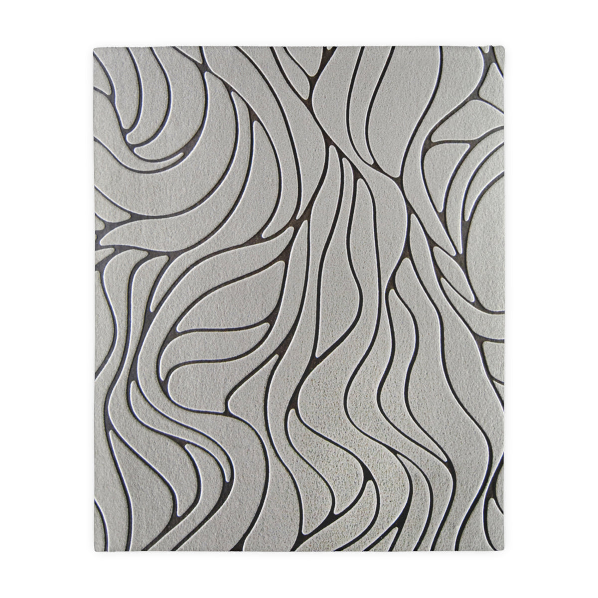 Modern Abstract Gray Wave Blanket – Two-Sided Microfiber Plush Throw