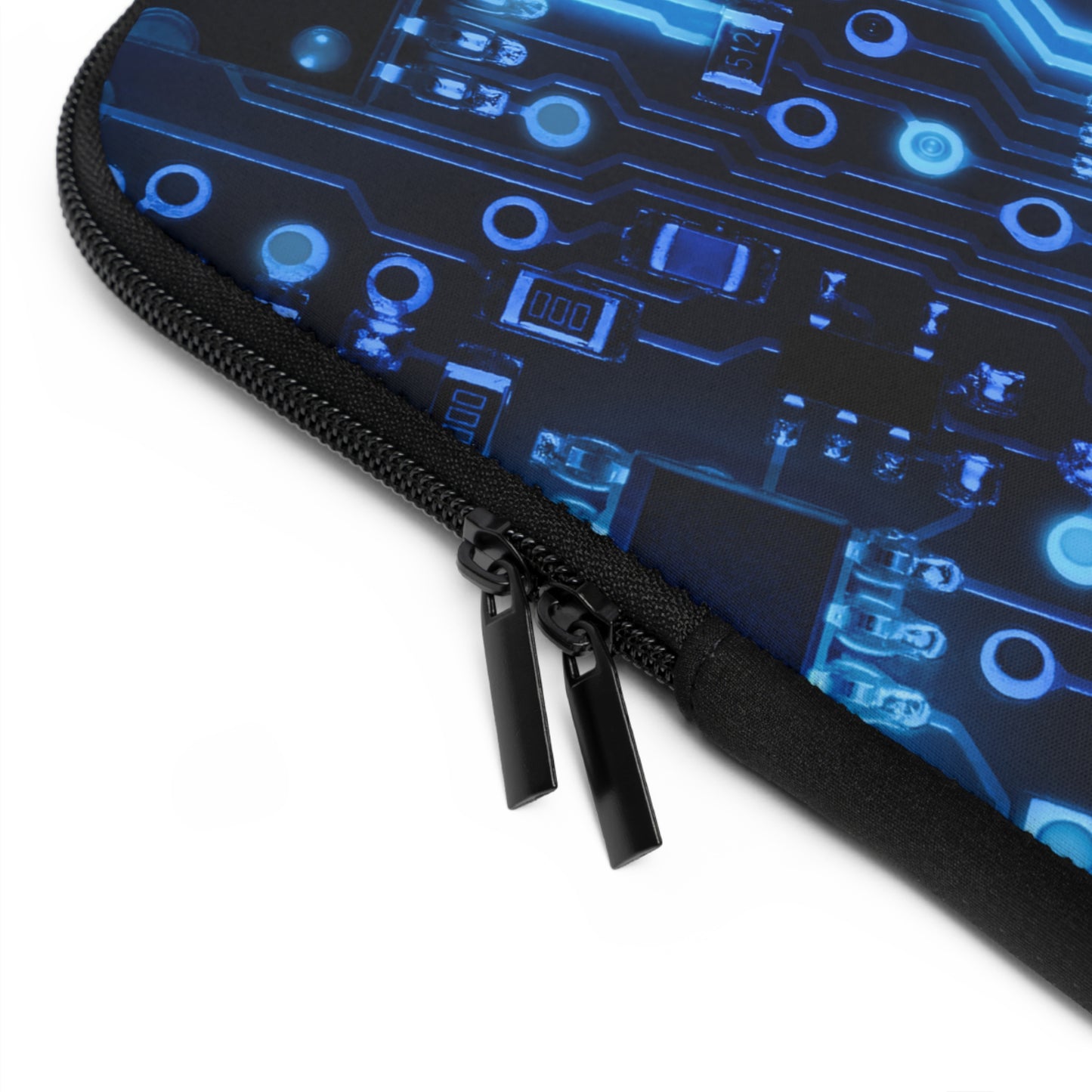 Blue Abstract Laptop Sleeve, Modern Circuit Board Case, Stylish Protective Cover