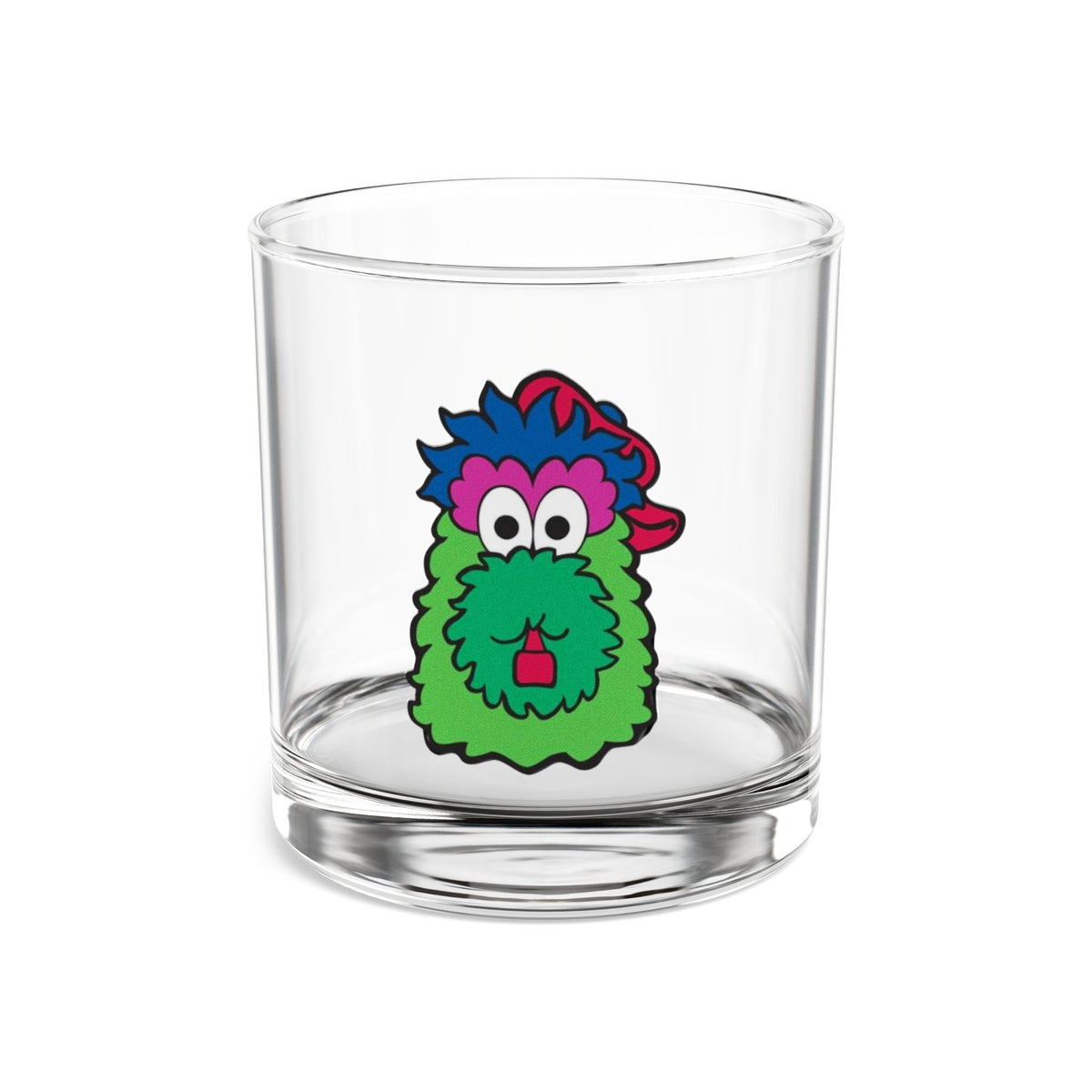 Philly Inspired Rocks Glass, Cartoon Mascot Glass, Baseball Fan Gift