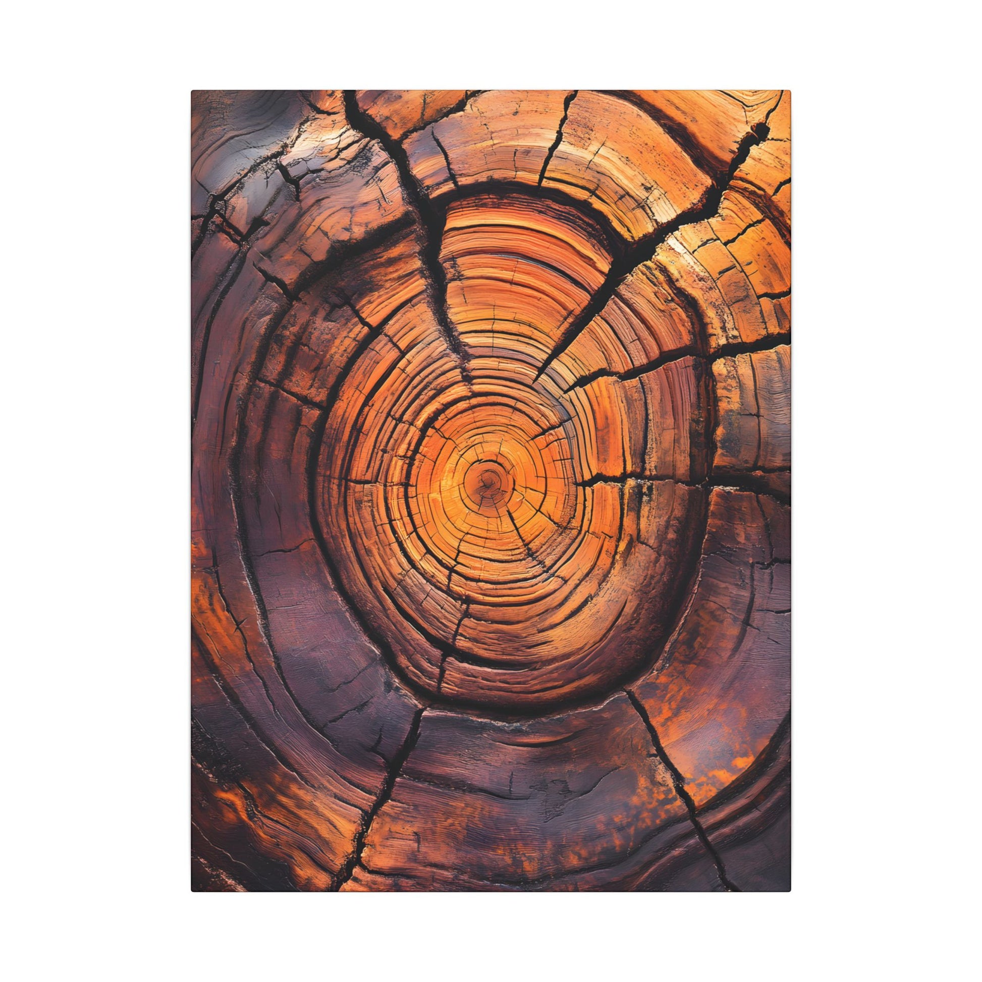 Close-up of a tree stump with visible rings on a white background