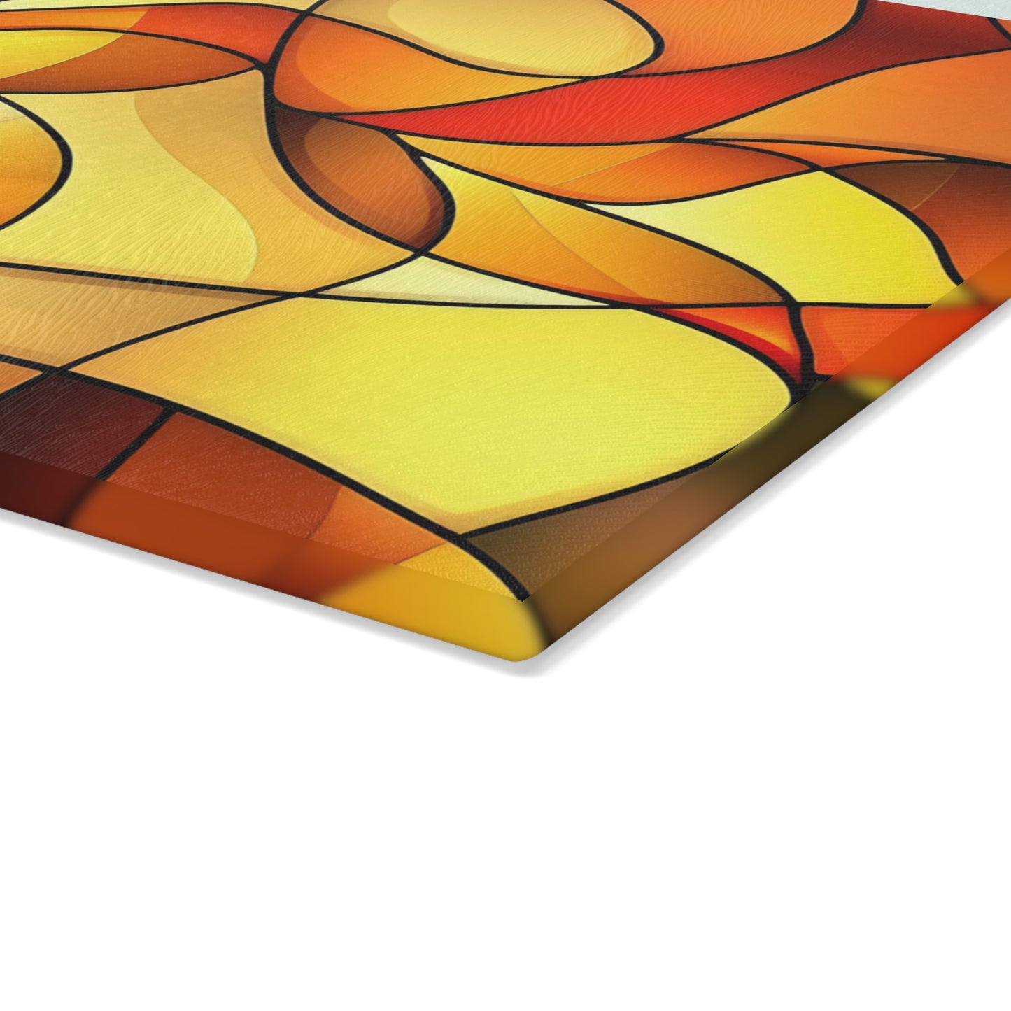Orange Stained Glass Swirl Cutting Board | Autumn Kitchen Decor
