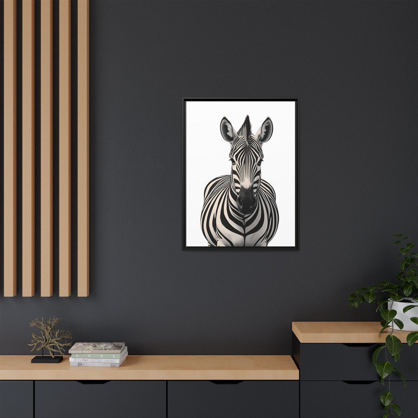Striking Zebra Wall Art Black & White Wildlife Photography Print, Safari Animal Home Decor, Zebra Lover Nursery Room Gift