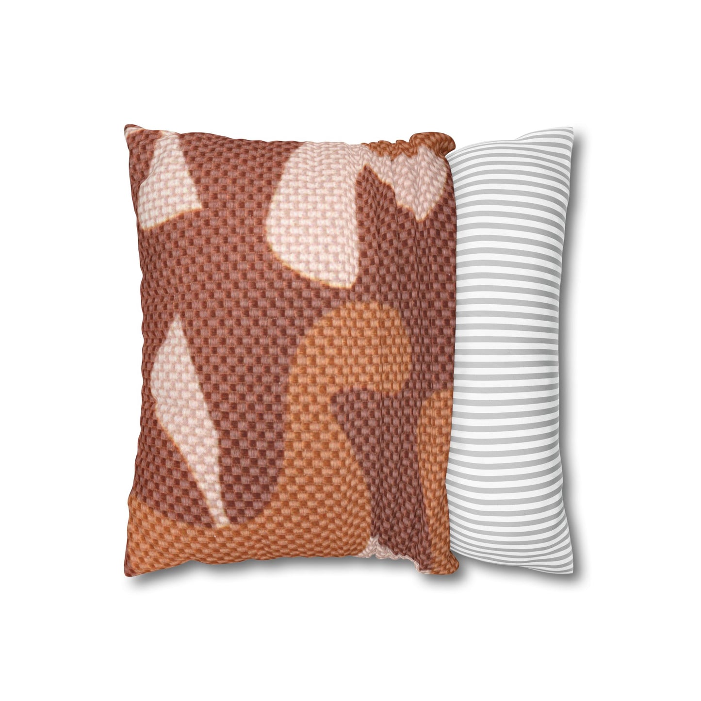 Boho Pillowcase, Bohemian Pillow Cover, Modern Square Pillow Case, Brown Shades