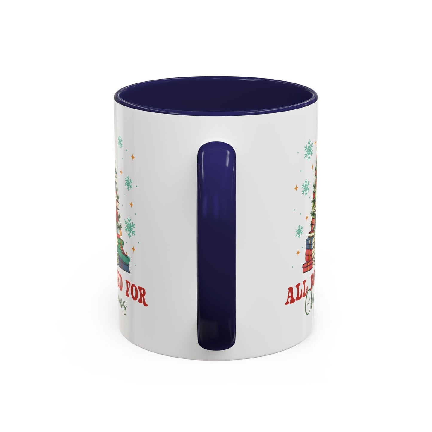 Christmas Booked Coffee Mug (11, 15oz) Holiday Book Lover Gift Festive Reading Mug Xmas Tree Teacher Gift