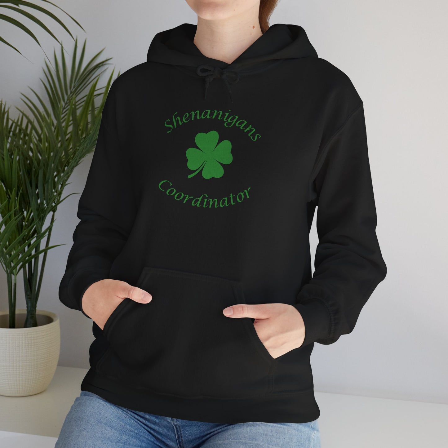 Shenanigans Coordinator Hoodie – Funny St Patrick’s Day Sweatshirt with Shamrock | Irish Party Hoodie Gift