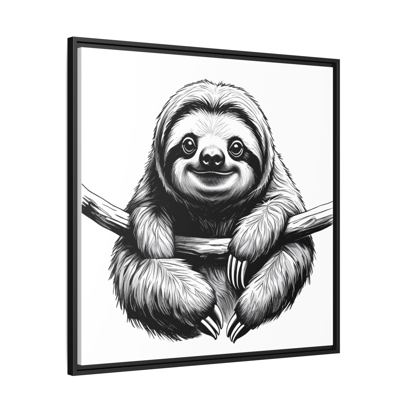 Adorable Sloth Hanging from Tree Branch Black & White Animal Wall Art, Cute Sloth Print, Jungle Theme Nursery Decor, Baby Shower Gift