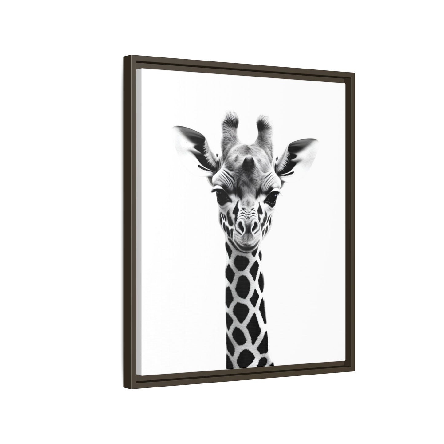 Baby Giraffe Wall Art Black & White Wildlife Photography Print, Cute Giraffe Lover Gift