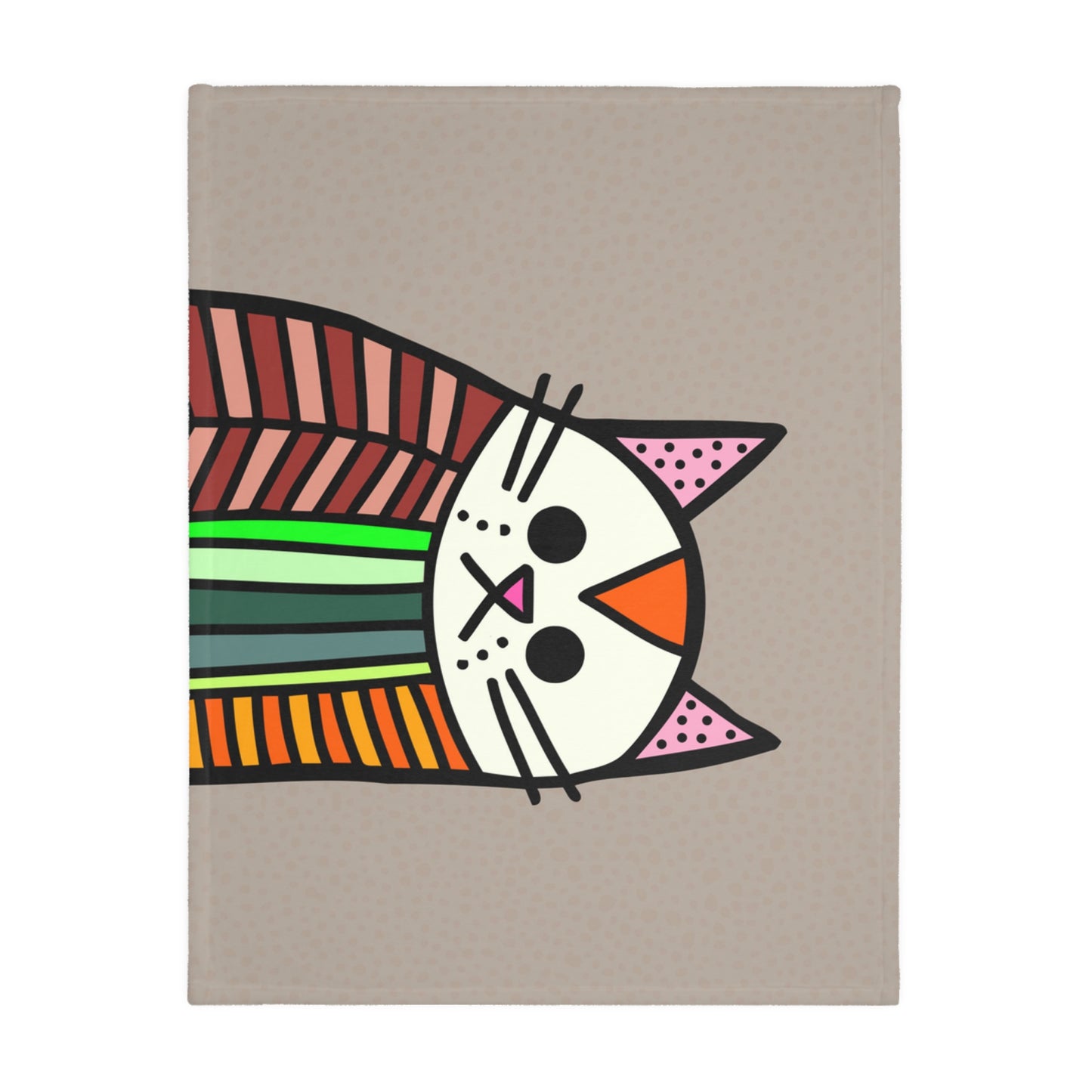 Striped Colorful Cat Blanket | Two-Sided Velveteen Microfiber