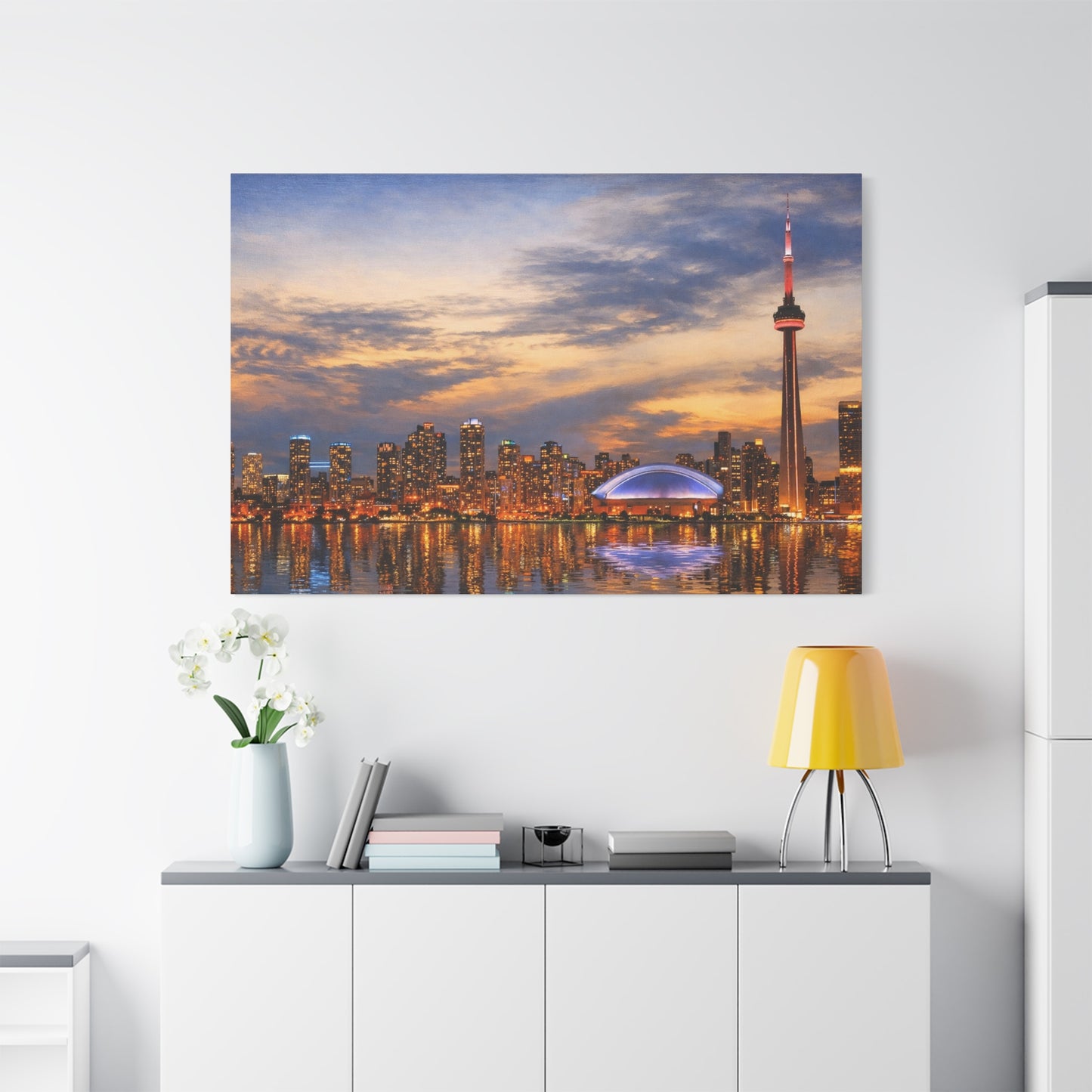Toronto Skyline Matte Stretched Canvas, Toronto Skyline Canvas Wall Art, Urban City Art Print