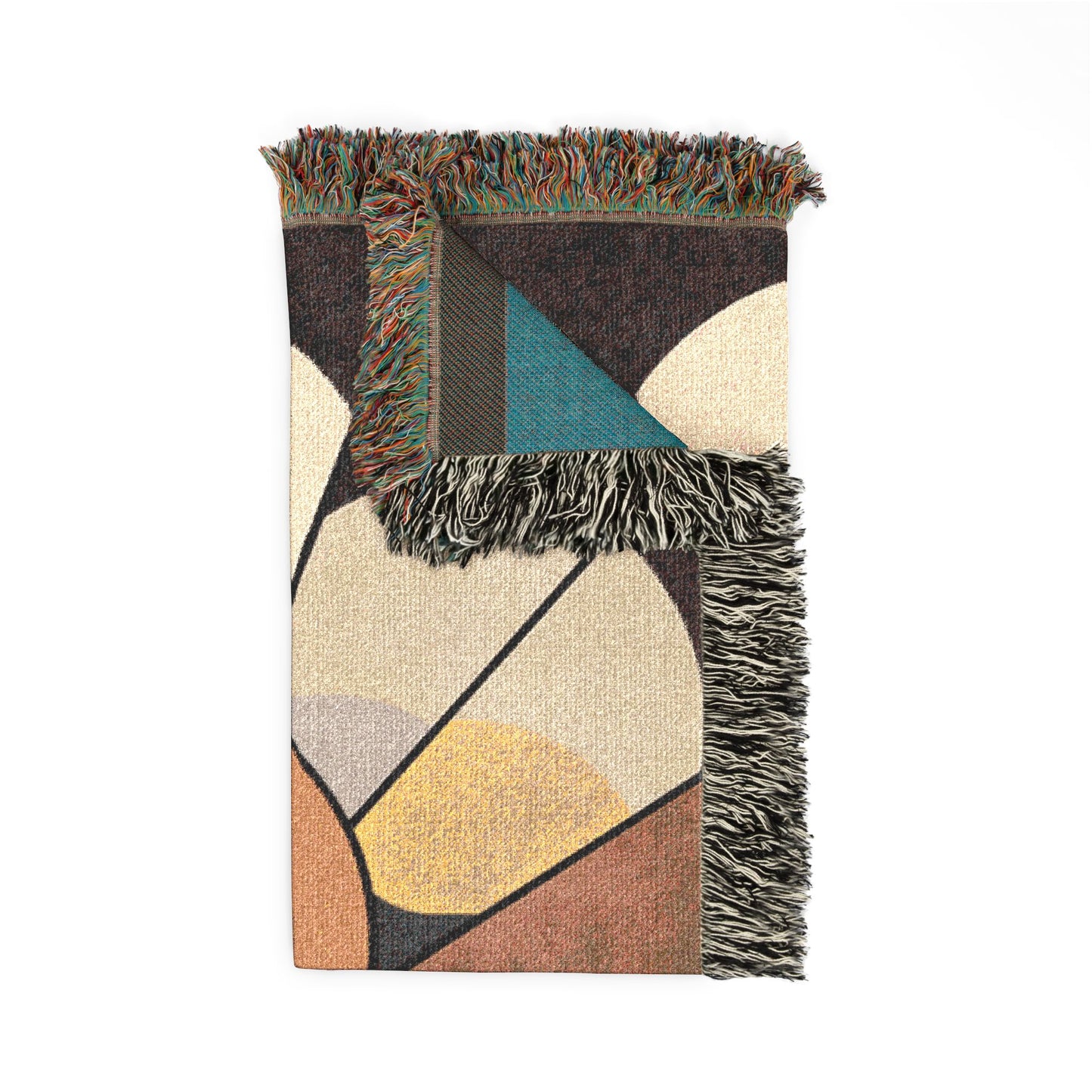 Retro Abstract Woven Blanket | Mid-Century Modern Geometric Boho Decor