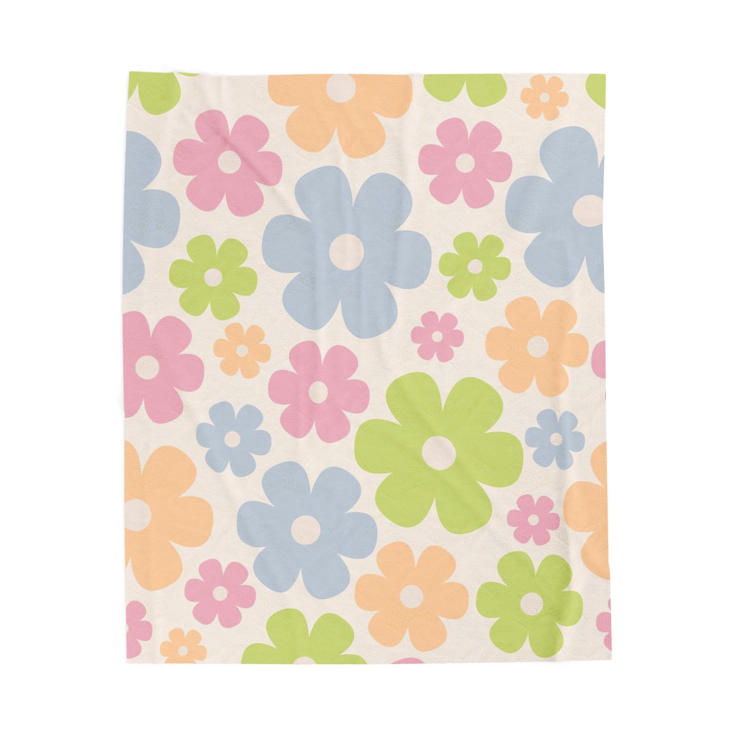 Flower Power Velveteen Plush Blanket | Y2K Colorful Floral Throw | Cozy Spring Home Décor Gift
