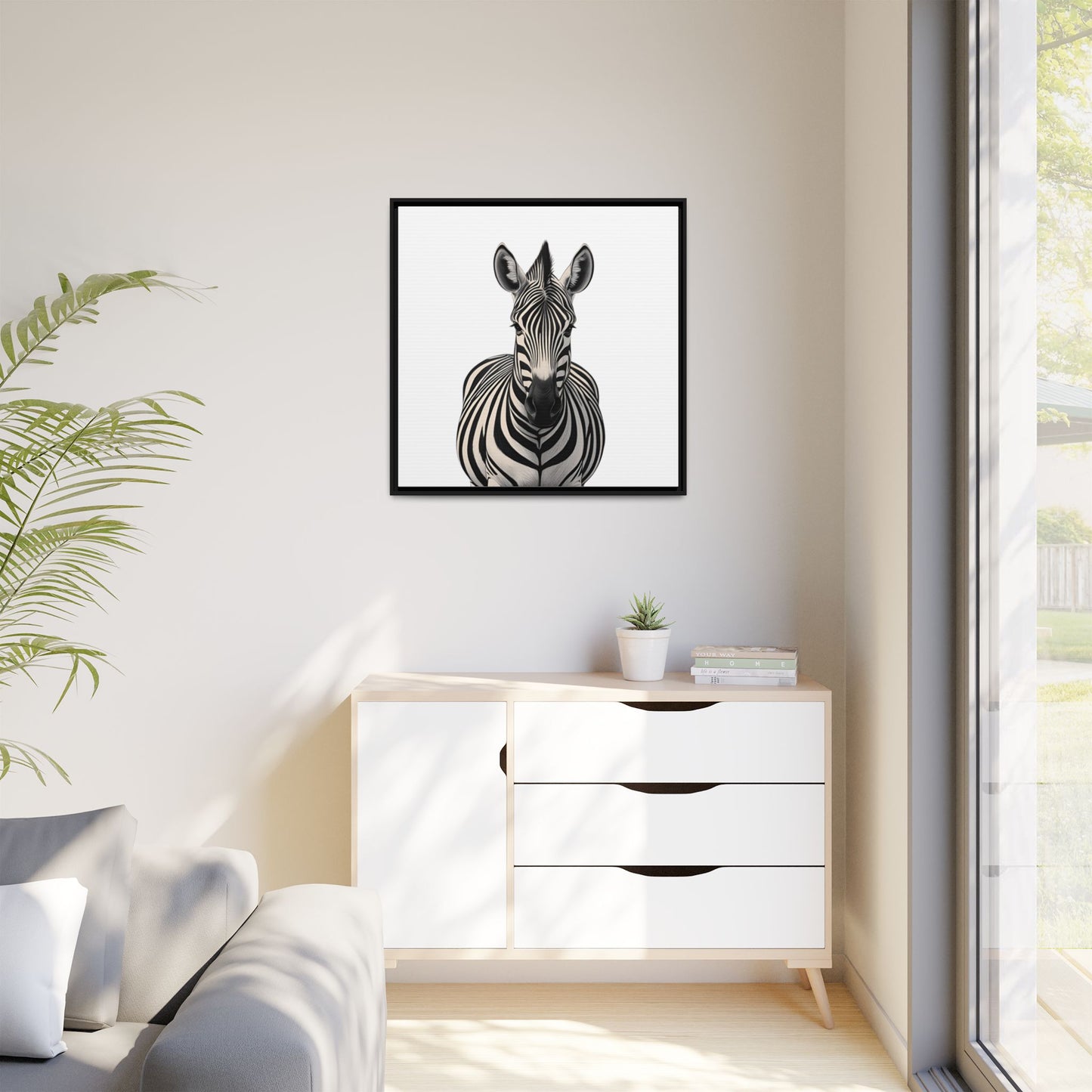 Striking Zebra Wall Art Black & White Wildlife Photography Print, Safari Animal Home Decor, Zebra Lover Nursery Room Gift
