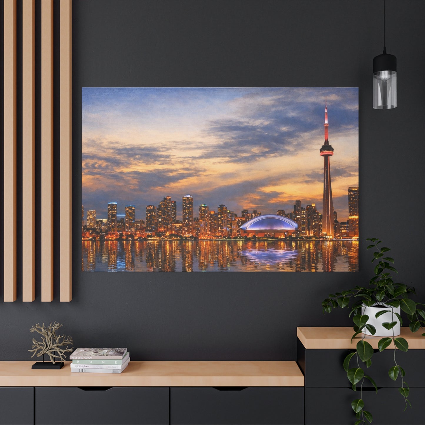 Toronto Skyline Matte Stretched Canvas, Toronto Skyline Canvas Wall Art, Urban City Art Print