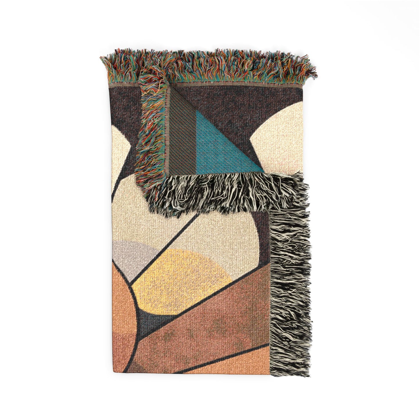 Retro Abstract Woven Blanket | Mid-Century Modern Geometric Boho Decor