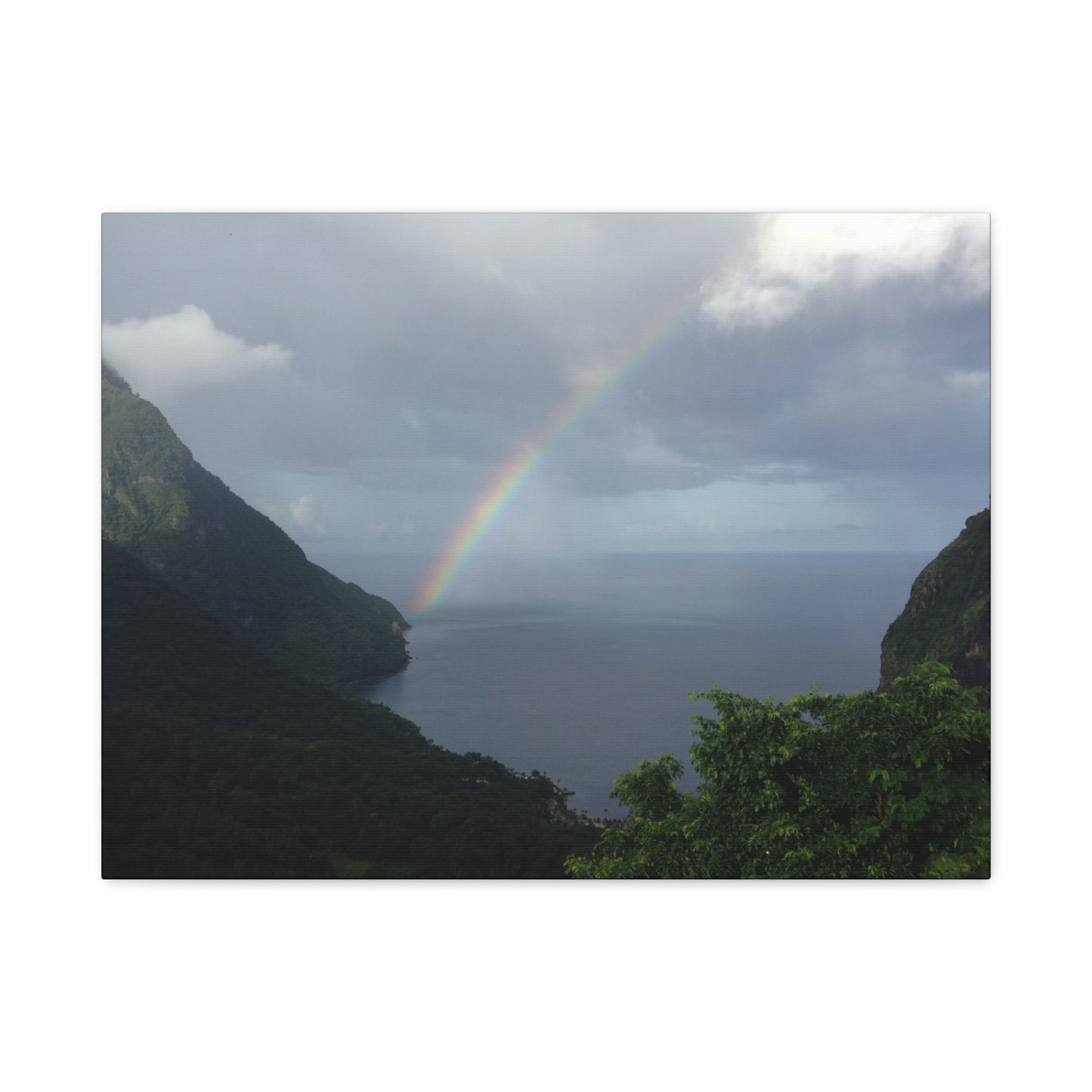 St. Lucia Pitons Rainbow Canvas Art | Caribbean Landscape Photography