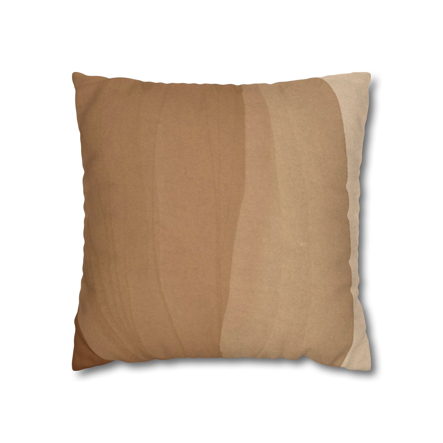 Brown and beige pillow on a white background