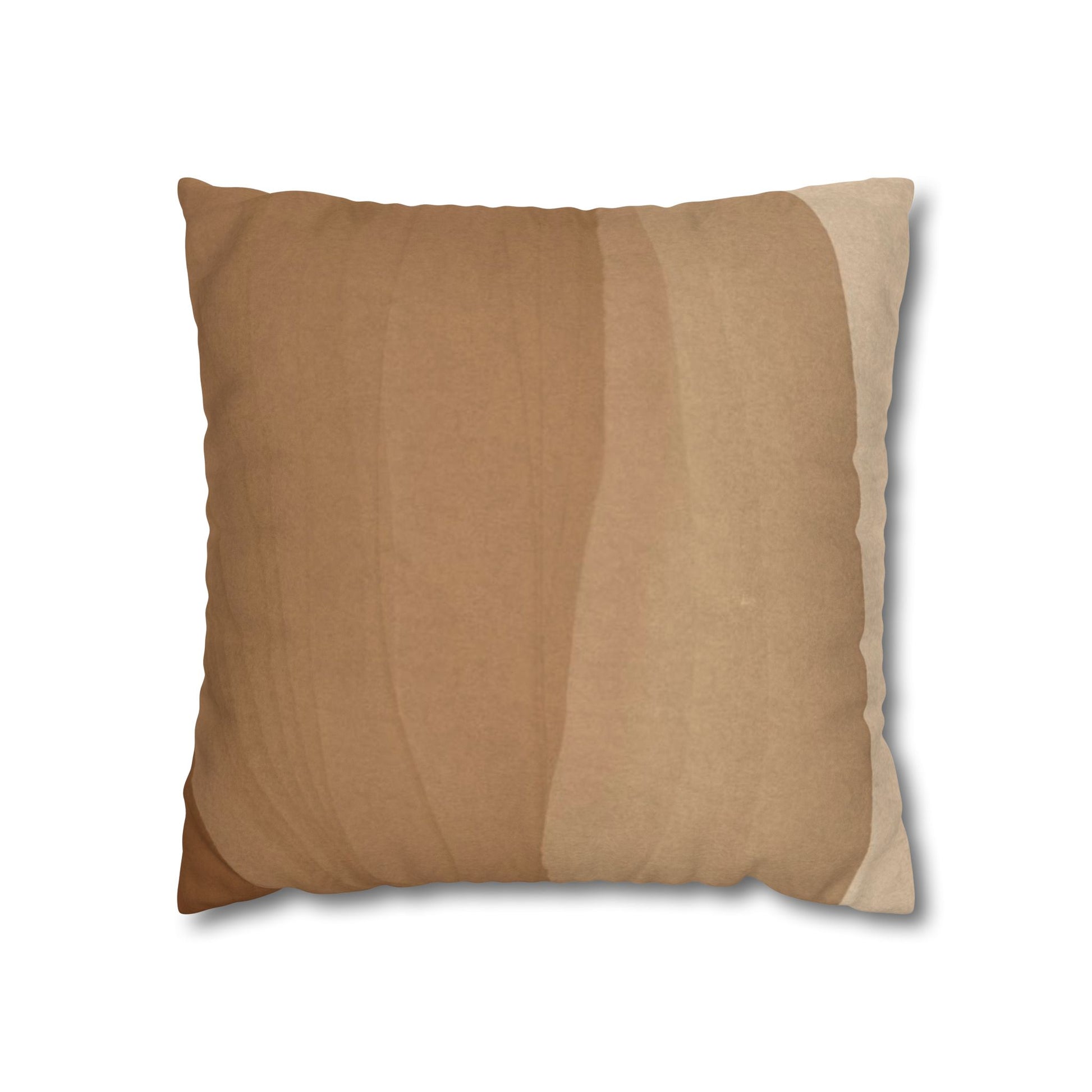Brown and beige pillow on a white background
