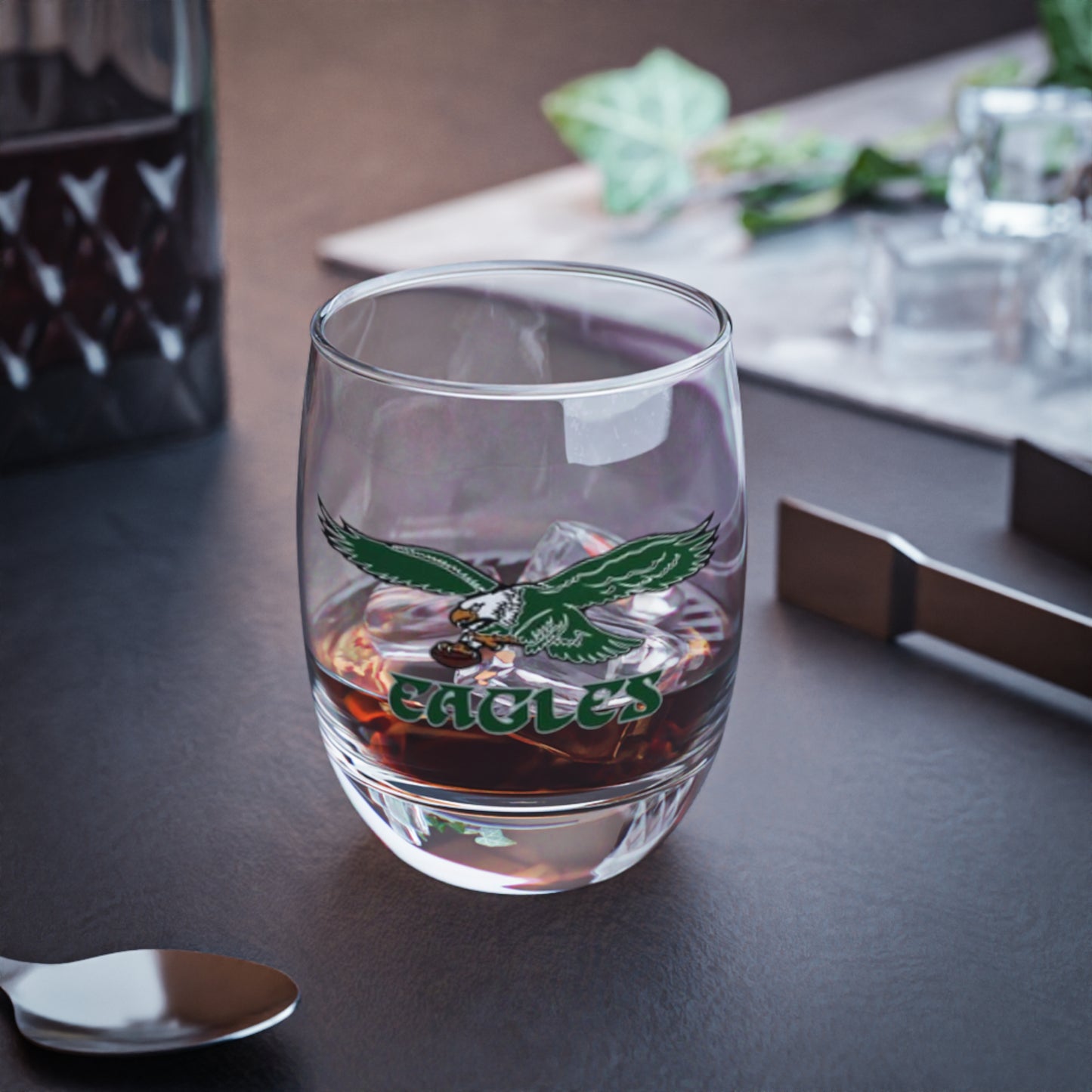 Eagle Whiskey Glass | Sports Fan Rocks Glass | Football Inspired Glass