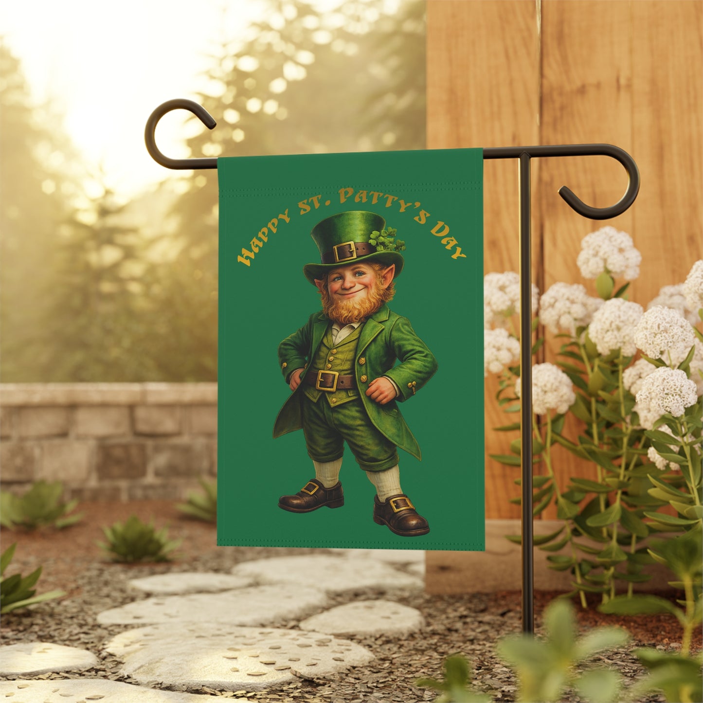 Happy St. Patty's Day Leprechaun Garden Flag | House Banner