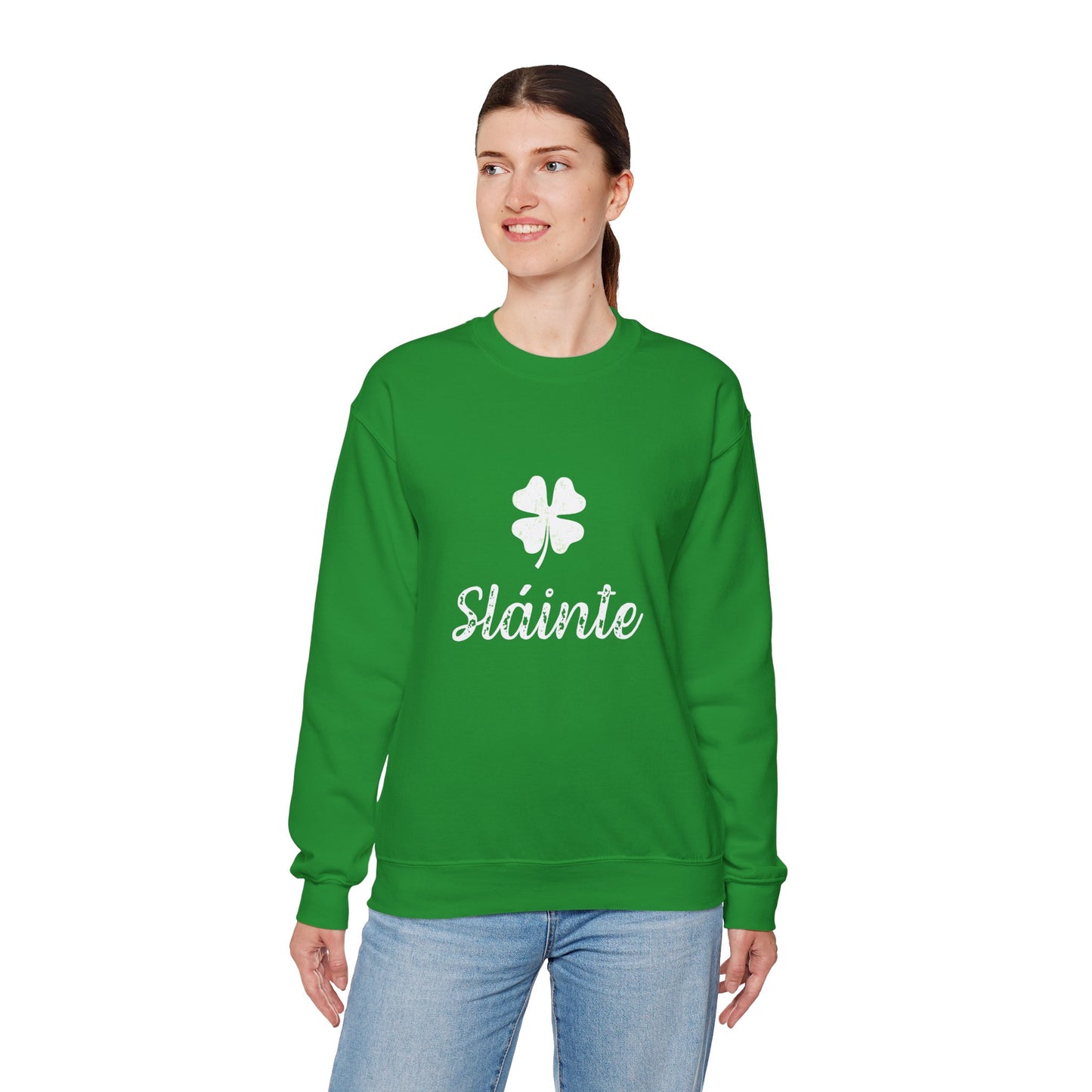 Sláinte Irish Sweatshirt – St Patrick’s Day Shamrock Crewneck – Irish Cheers Shirt – Lucky Clover St Paddy’s Day Sweatshirt