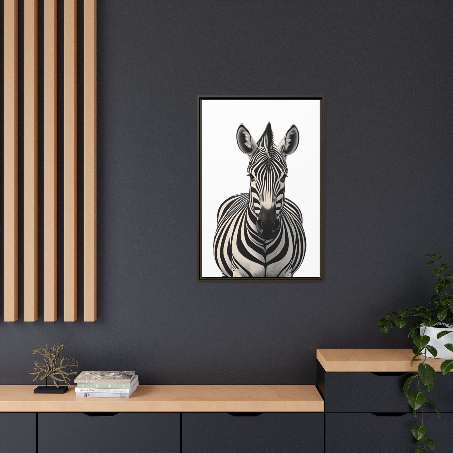 Striking Zebra Wall Art Black & White Wildlife Photography Print, Safari Animal Home Decor, Zebra Lover Nursery Room Gift
