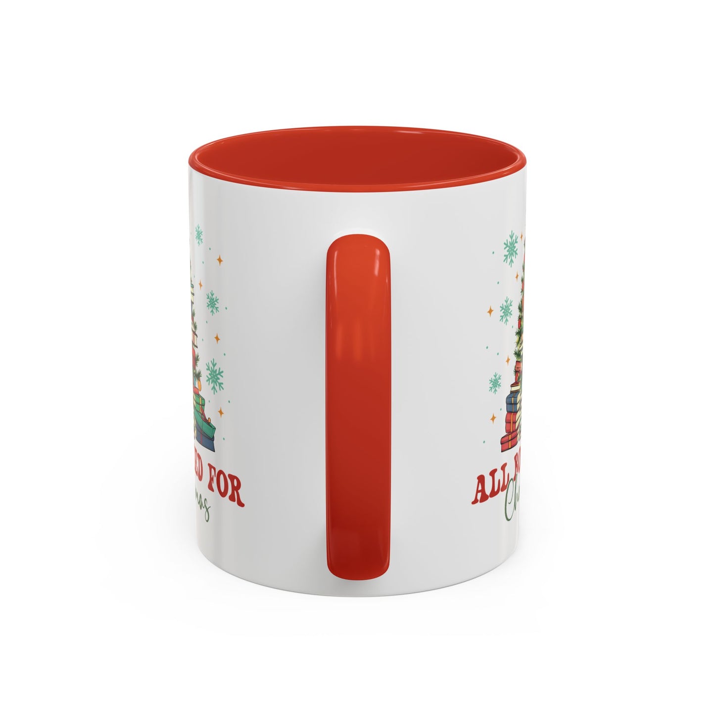 Christmas Booked Coffee Mug (11, 15oz) Holiday Book Lover Gift Festive Reading Mug Xmas Tree Teacher Gift