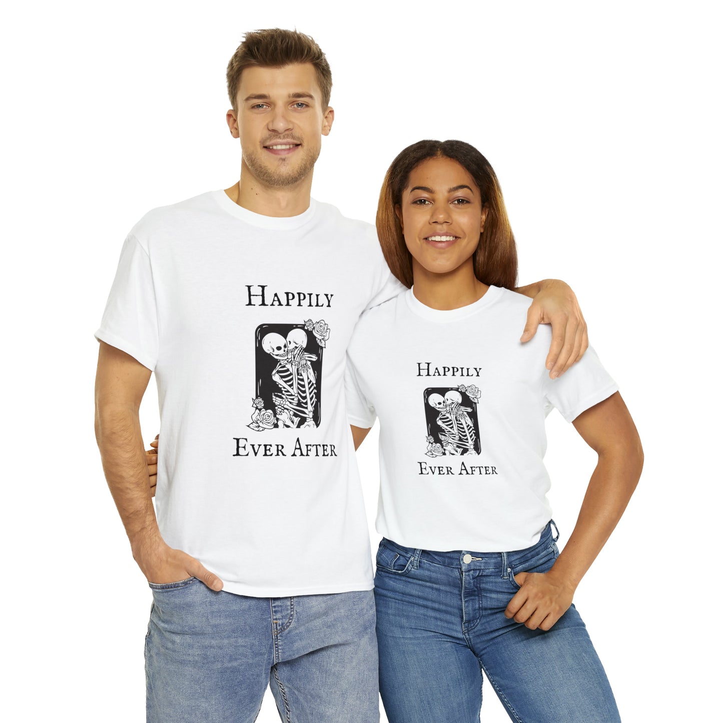 Halloween Skeleton Couple Love T-Shirt Anniversary Wedding Engagement