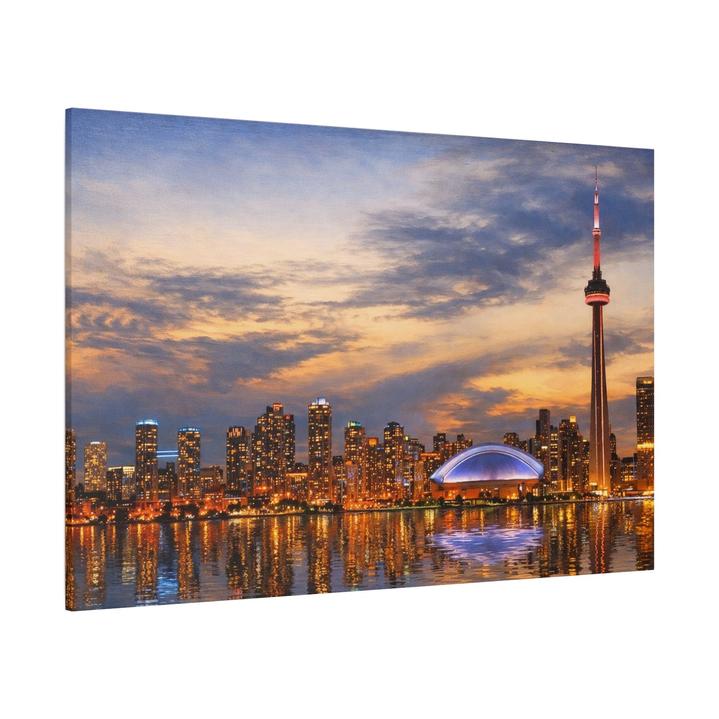 Toronto Skyline Matte Stretched Canvas, Toronto Skyline Canvas Wall Art, Urban City Art Print