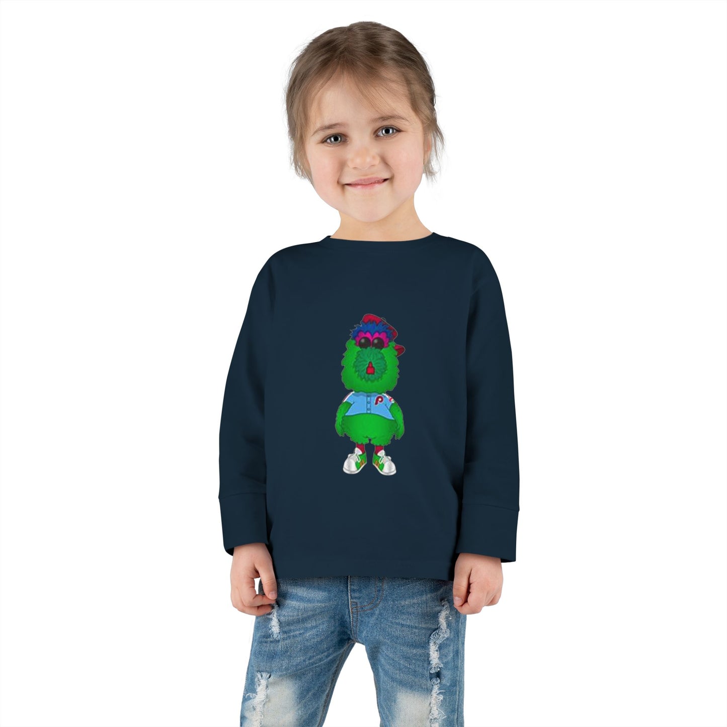 Cartoon Monster Toddler Long Sleeve Tee | Funny Baseball Fan Shirt