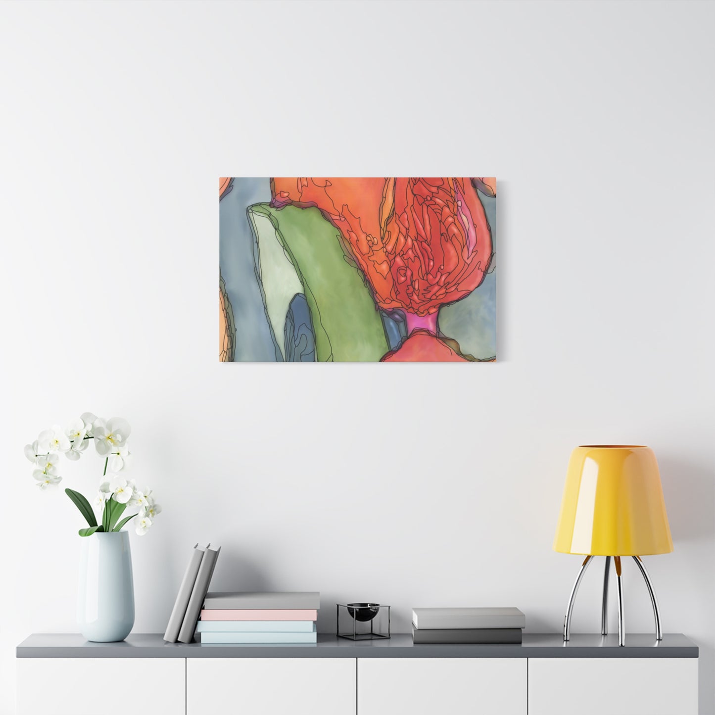 Abstract Pastel Canvas Wall Art | Modern Matte Stretched Canvas Decor