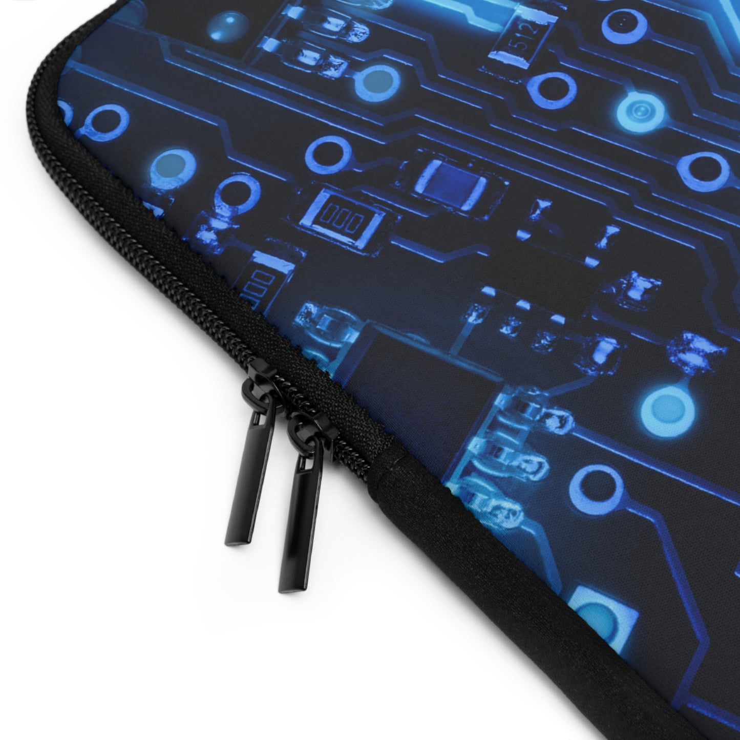 Blue Abstract Laptop Sleeve, Modern Circuit Board Case, Stylish Protective Cover