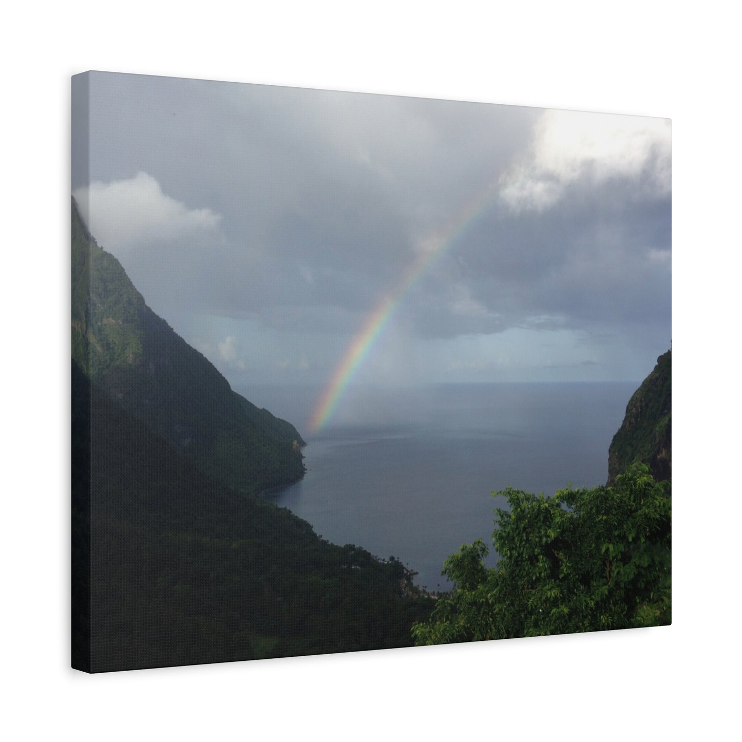 St. Lucia Pitons Rainbow Canvas Art | Caribbean Landscape Photography