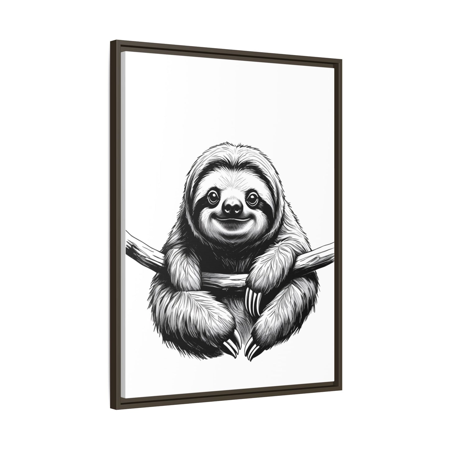 Adorable Sloth Hanging from Tree Branch Black & White Animal Wall Art, Cute Sloth Print, Jungle Theme Nursery Decor, Baby Shower Gift