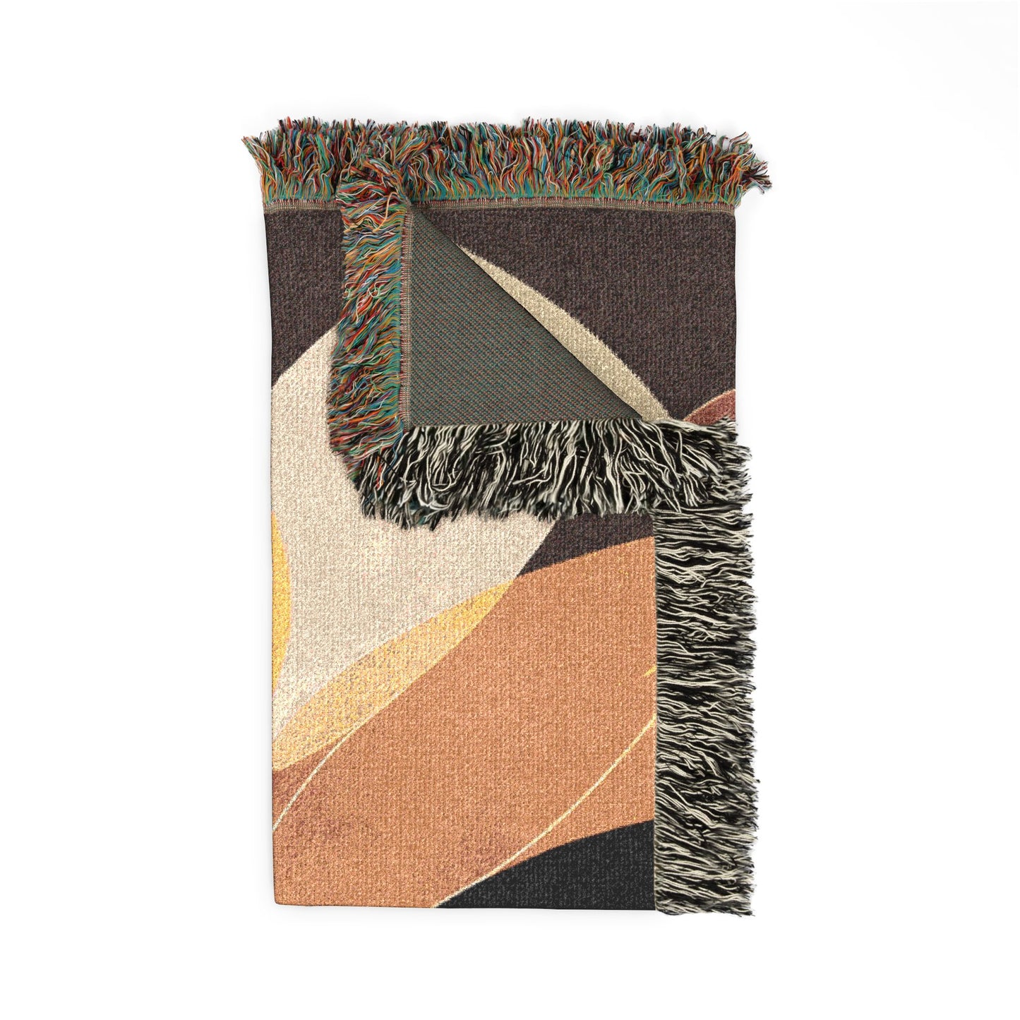 Retro Sunburst Woven Throw Blanket – Mid Century Boho Tapestry Decor