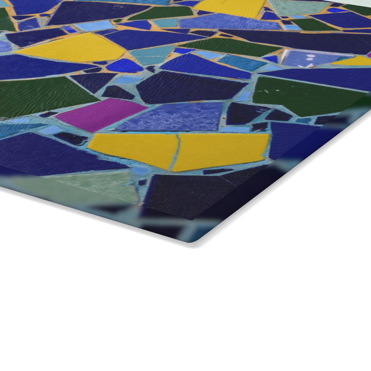 Colorful Mosaic Glass Cutting Board | Stained Glass Kitchen Decor