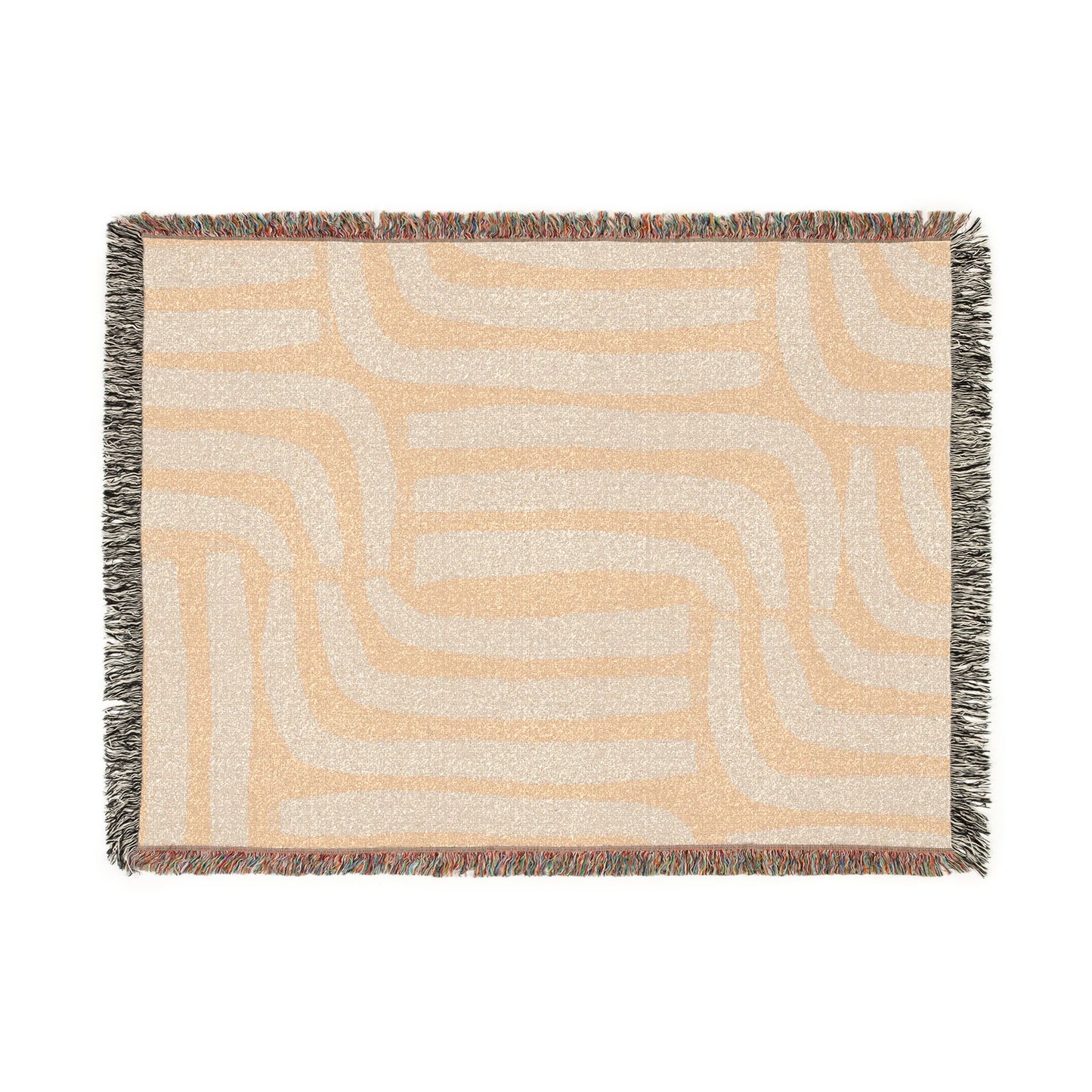 Modern Abstract Neutral Woven Throw Blanket | Minimalist Boho Decor
