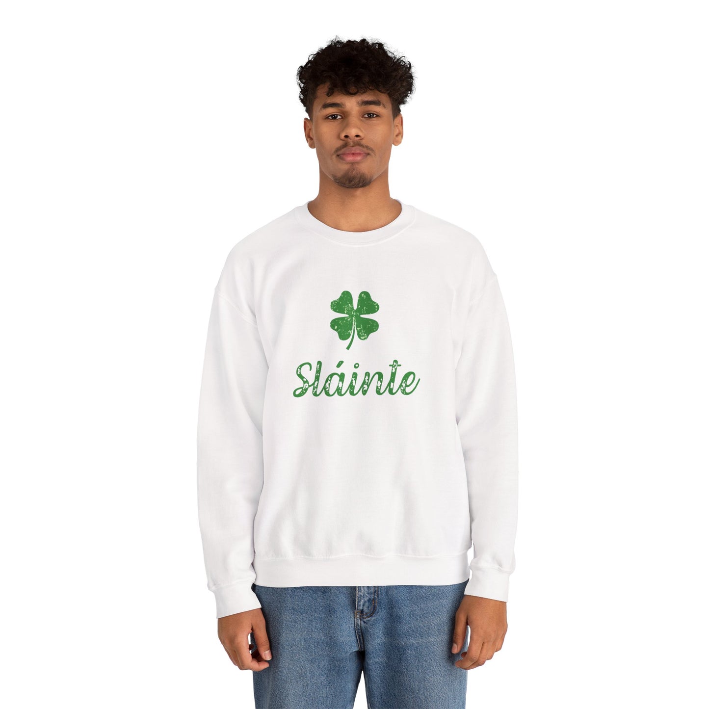 Sláinte Irish Sweatshirt – St Patrick’s Day Shamrock Crewneck – Irish Cheers Shirt – Lucky Clover St Paddy’s Day Sweatshirt