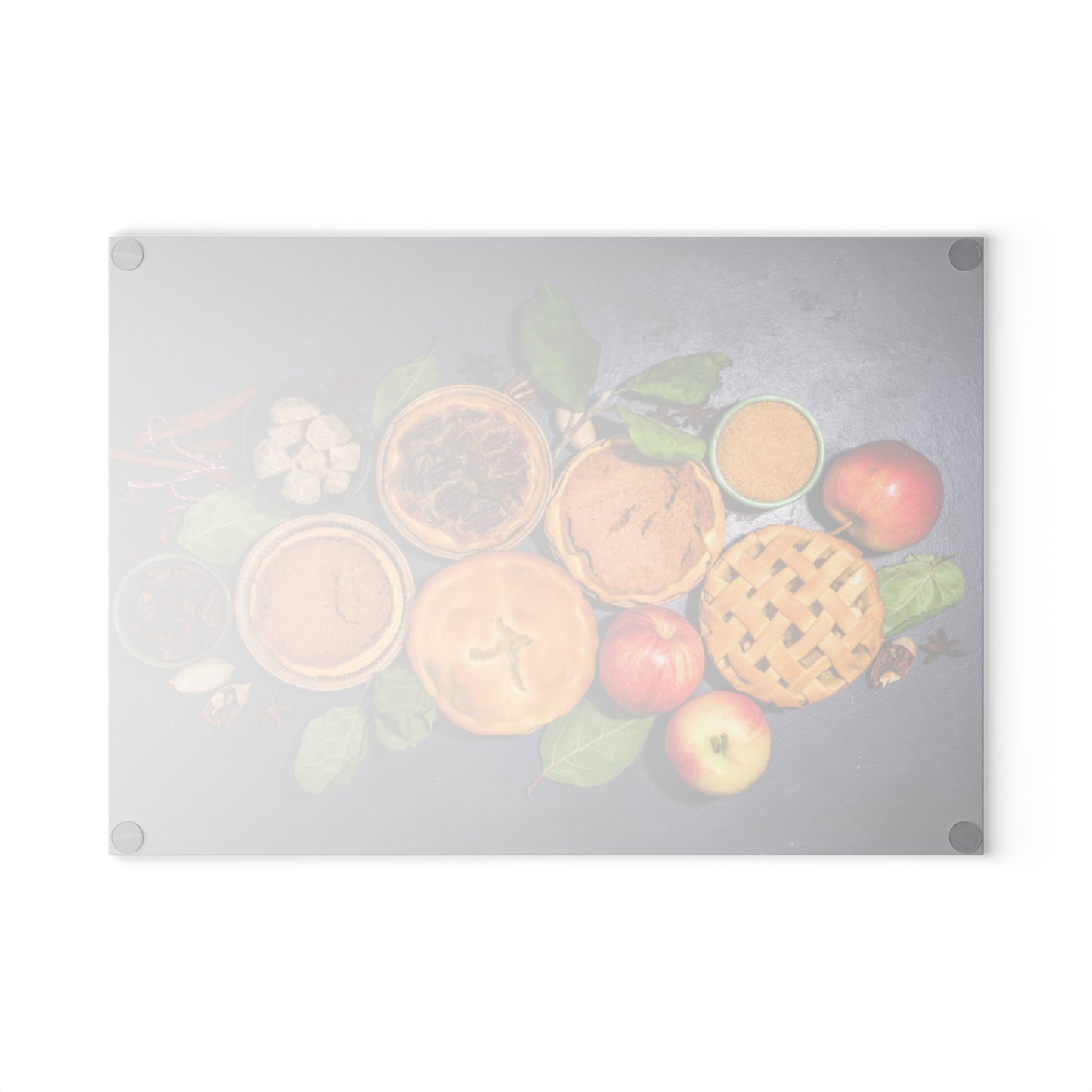 Pies & Apples Glass Cutting Board | Cozy Kitchen Decor Gift