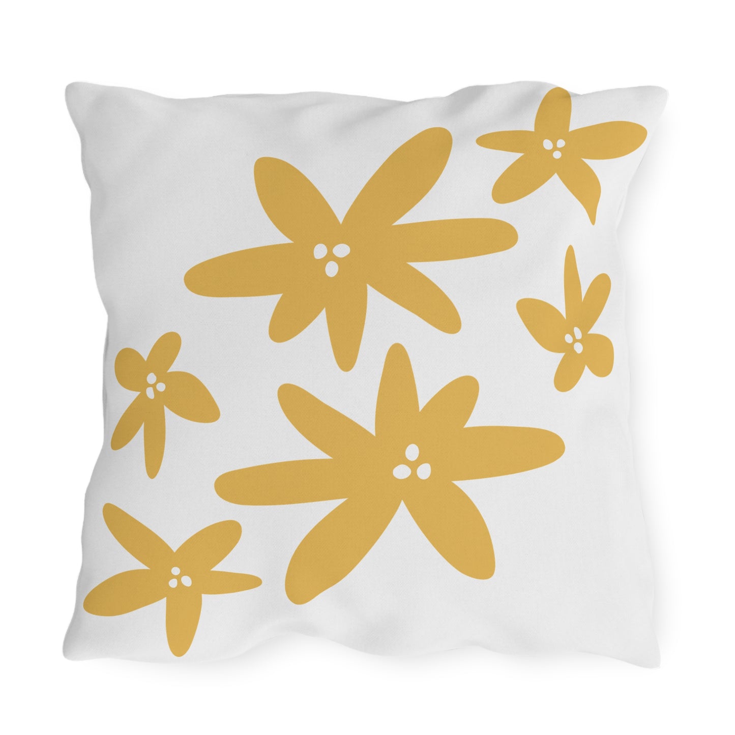 Yellow Flower Outdoor Throw Pillow | Floral Patio Garden Cushion