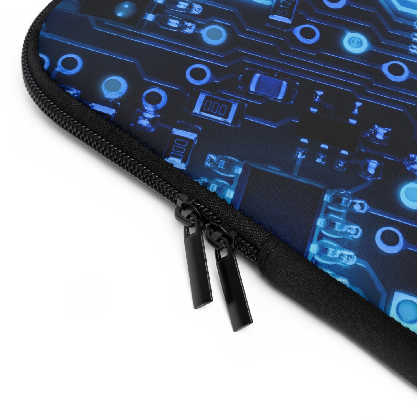 Blue Abstract Laptop Sleeve, Modern Circuit Board Case, Stylish Protective Cover