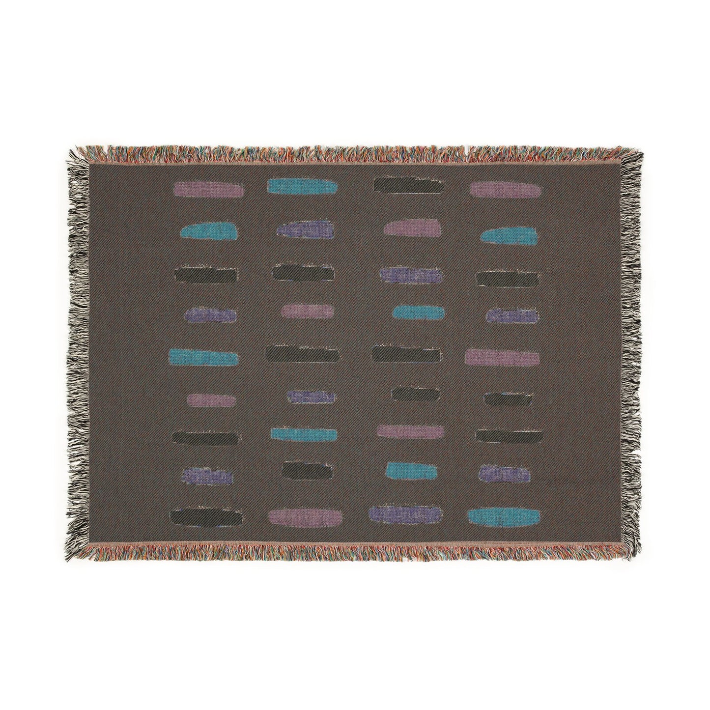 Modern Geometric Woven Throw Blanket | Mid-Century Boho Decor