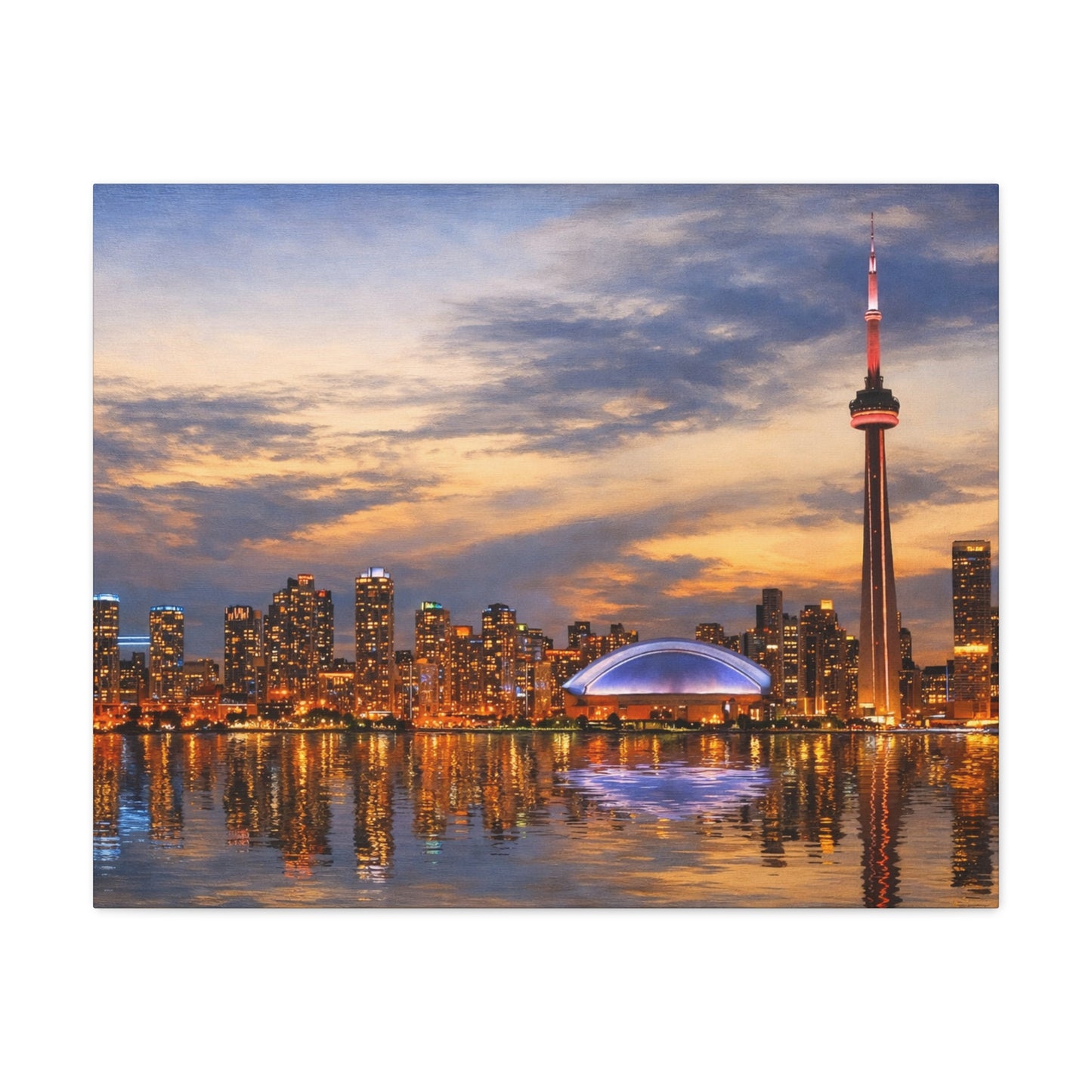 Toronto Skyline Matte Stretched Canvas, Toronto Skyline Canvas Wall Art, Urban City Art Print