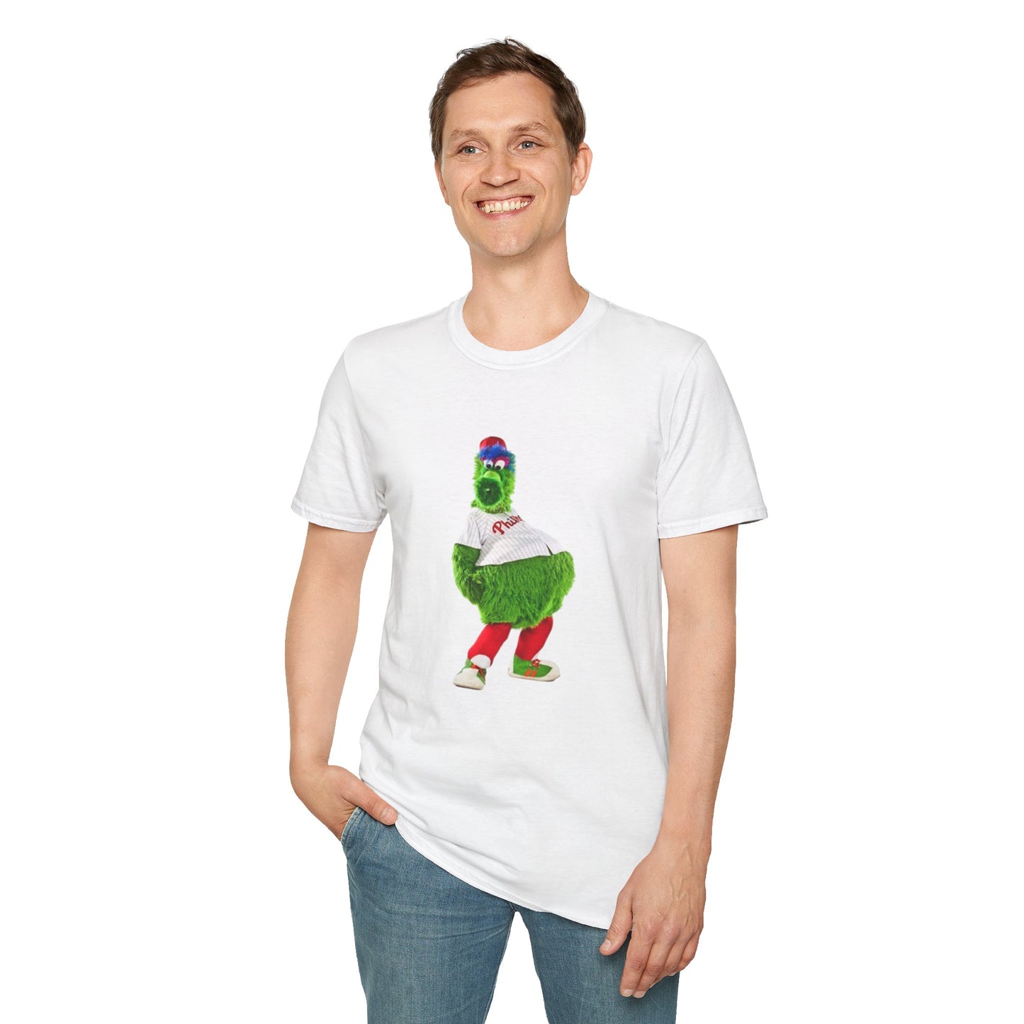 Cartoon Baseball Mascot T-Shirt | Funny Green Character Tee for Sports Lovers