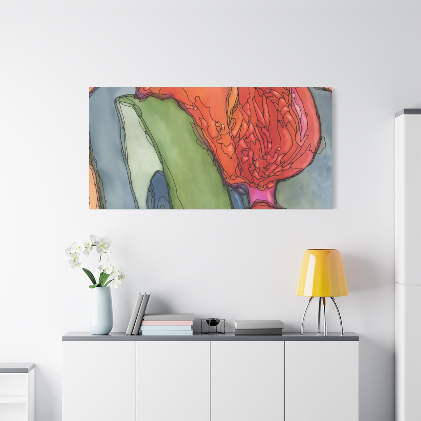 Abstract Pastel Canvas Wall Art | Modern Matte Stretched Canvas Decor