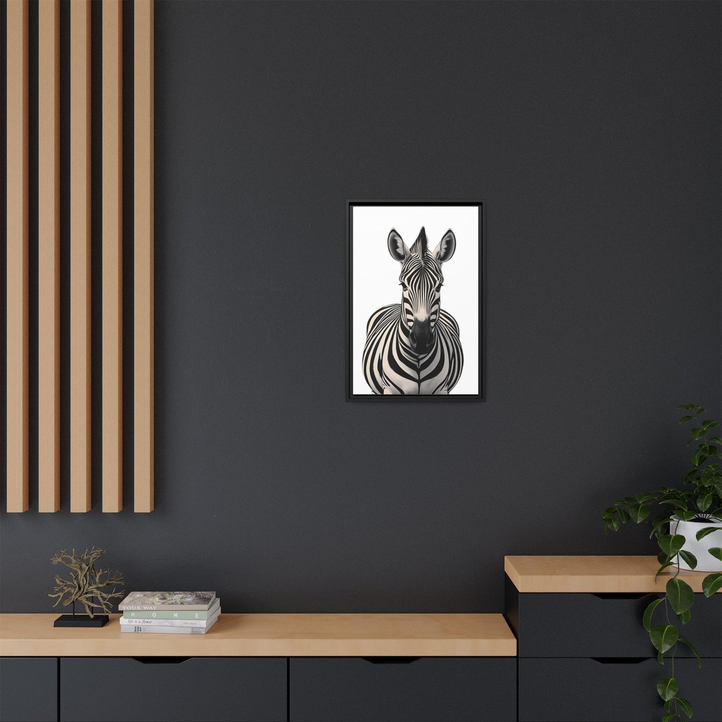 Striking Zebra Wall Art Black & White Wildlife Photography Print, Safari Animal Home Decor, Zebra Lover Nursery Room Gift