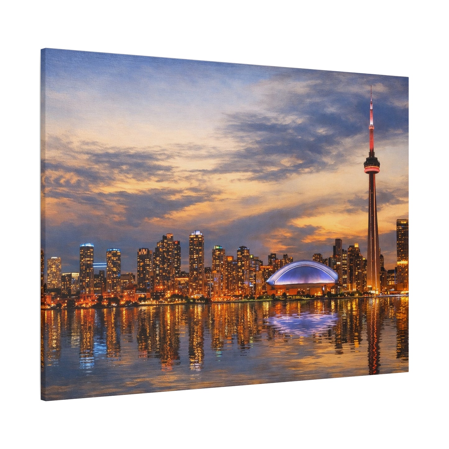 Toronto Skyline Matte Stretched Canvas, Toronto Skyline Canvas Wall Art, Urban City Art Print