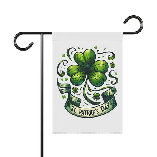 St. Patrick’s Day Shamrock Garden Flag | Irish Outdoor House Banner | Lucky Clover Yard Decor