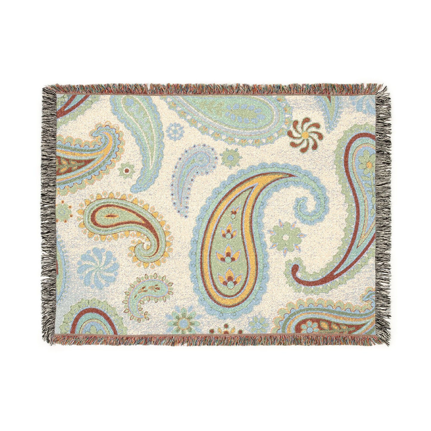 Paisley Woven Throw Blanket | Retro Chic Home Decor