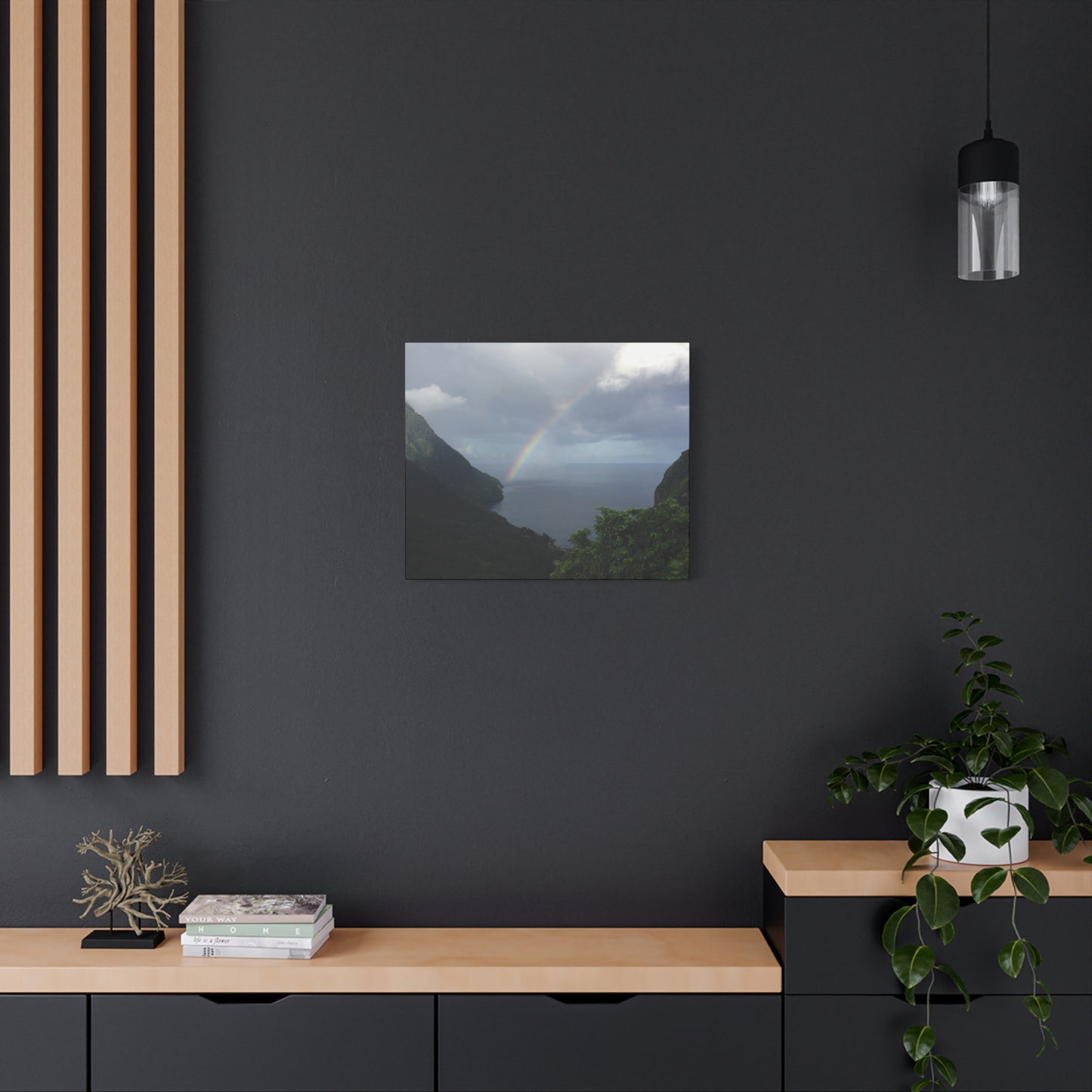 St. Lucia Pitons Rainbow Canvas Art | Caribbean Landscape Photography