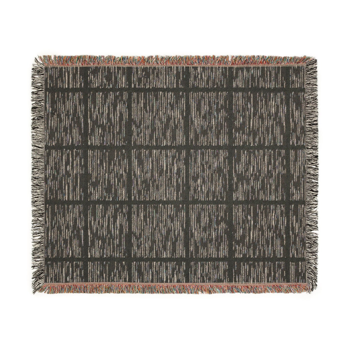 Neutral Grid Woven Throw Blanket | Minimalist Farmhouse Decor